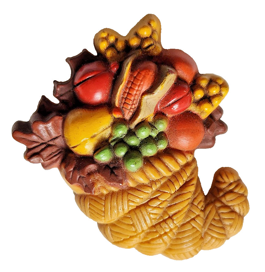 Hallmark PIN Thanksgiving Vintage CORNUCOPIA BASKET Horn Plenty 1977 Brooch Hallmark PIN Thanksgiving Vintage CORNUCOPIA BASKET Horn Plenty 1977 Brooch