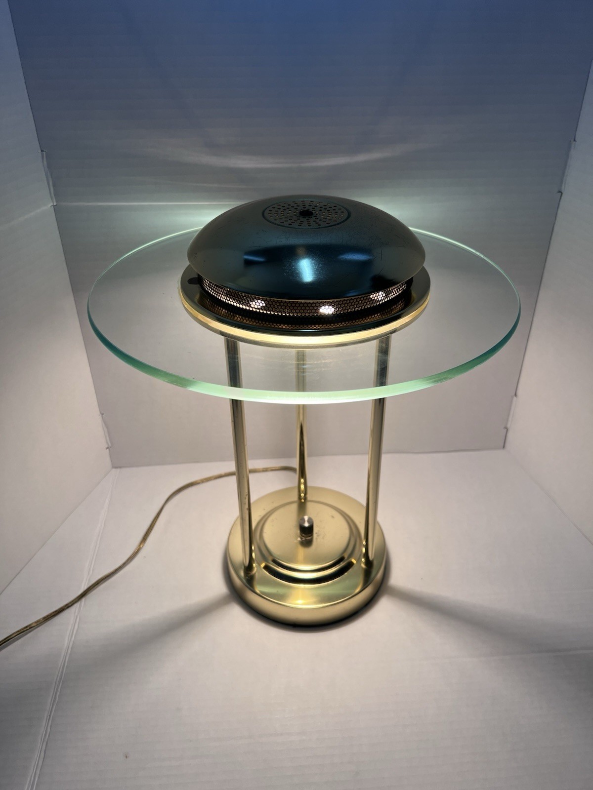 Vintage Robert Sonneman Saturn Lamp Brass Halogen UFO George Kovacs 1980s MCM
