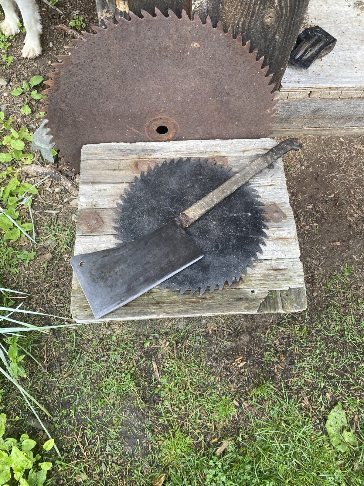 Antique Hog Splitter Butcher Cleaver Huge 30”Long w/ 12”Blade Nice Antique Hog Splitter Butcher Cleaver Huge 30”Long w/ 12”Blade Nice