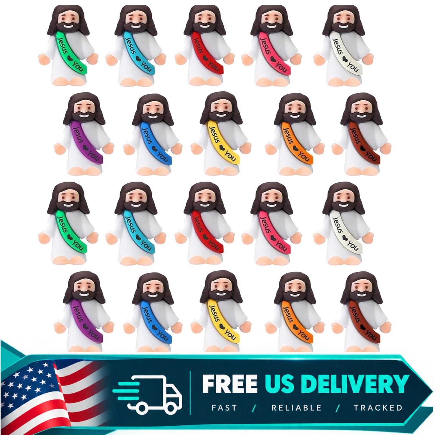 AKFAHOIF 20PCS Little Jesus Figures, Mini Jesus Figurines in Bulk, Multicolor... AKFAHOIF 20PCS Little Jesus Figures, Mini Jesus Figurines in Bulk, Multicolor...