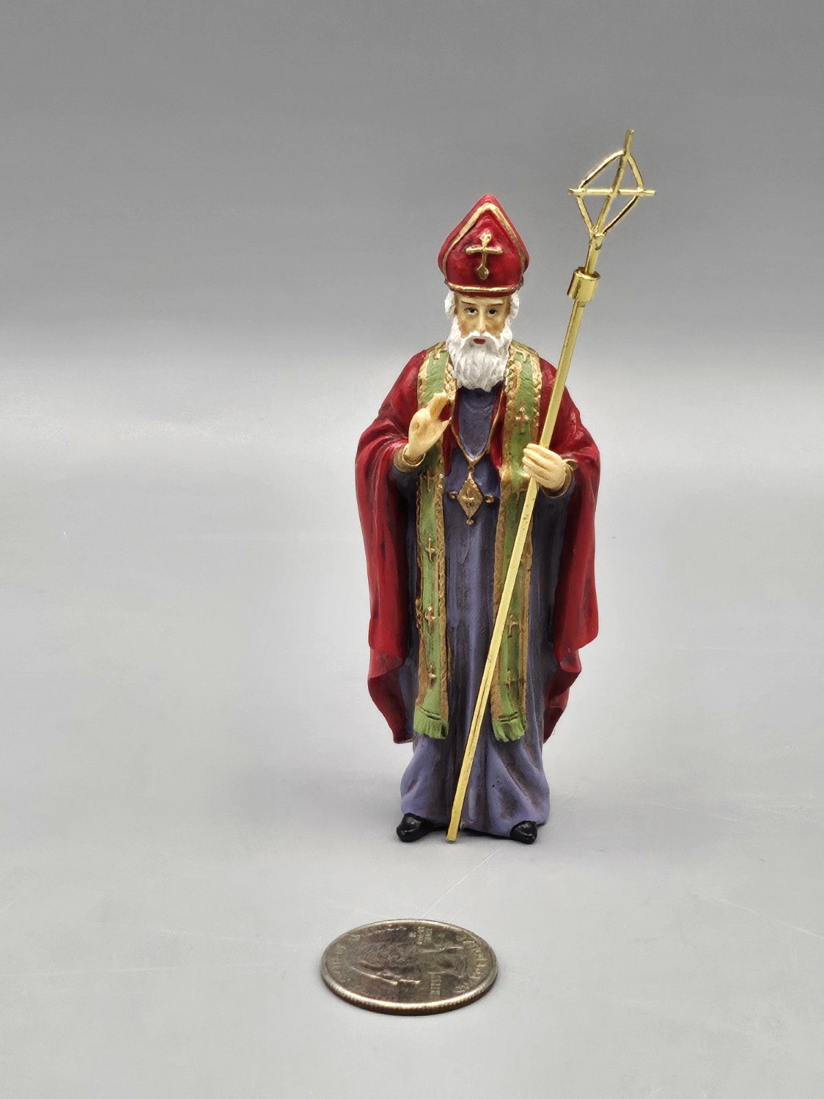 Vintage 1999 Roman inc. Saint Nicholas Mini Figurine Vintage 1999 Roman inc. Saint Nicholas Mini Figurine