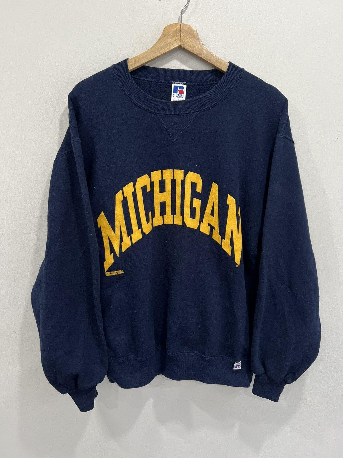 Vintage Russell Athletic Michigan Spellout Sweater made Usa Vintage Russell Athletic Michigan Spellout Sweater made Usa