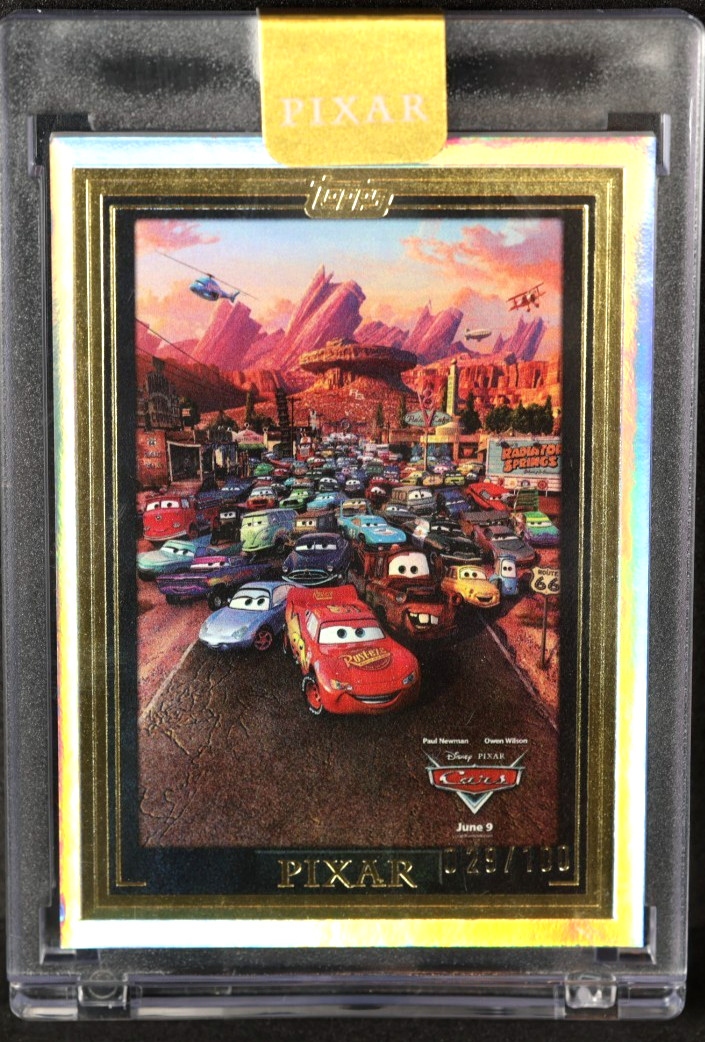 2025 Topps Disney Pixar Encased # /100 Wall Art CARS REFRACTOR Original 2006