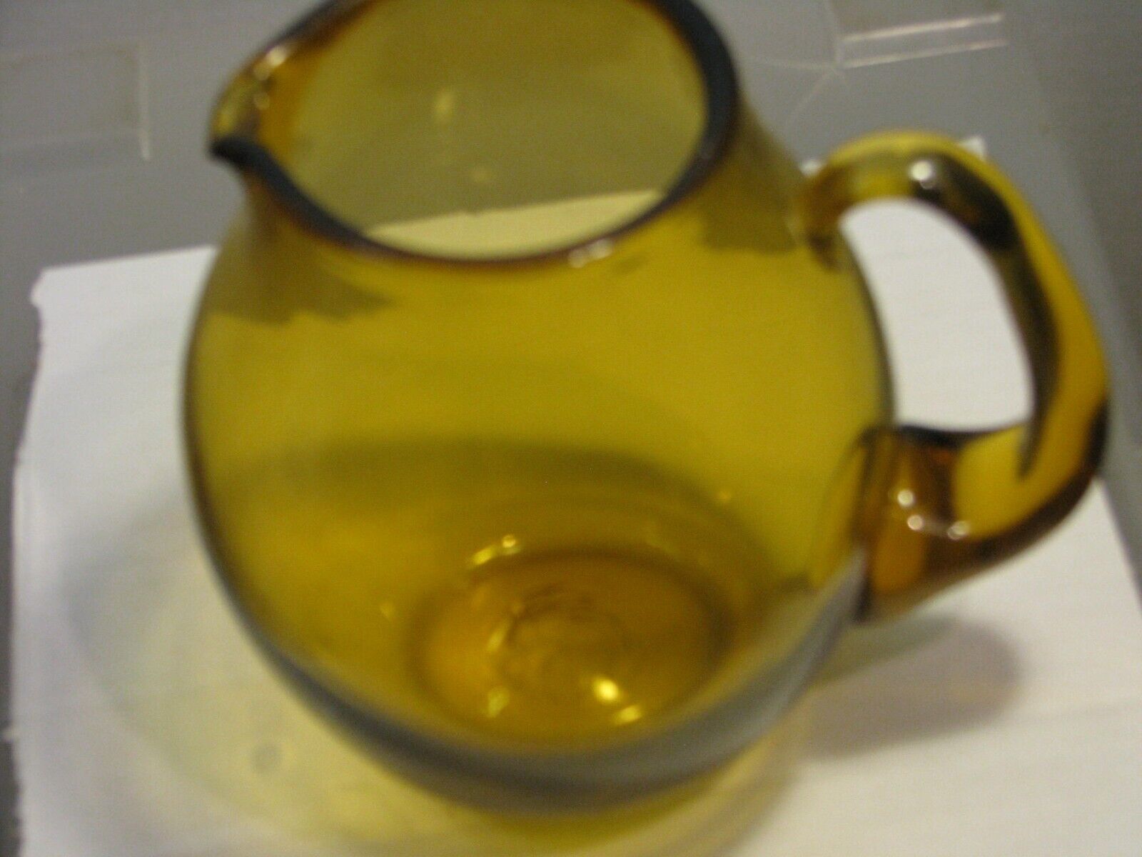 Vintage Blenko amber glass small pitcher