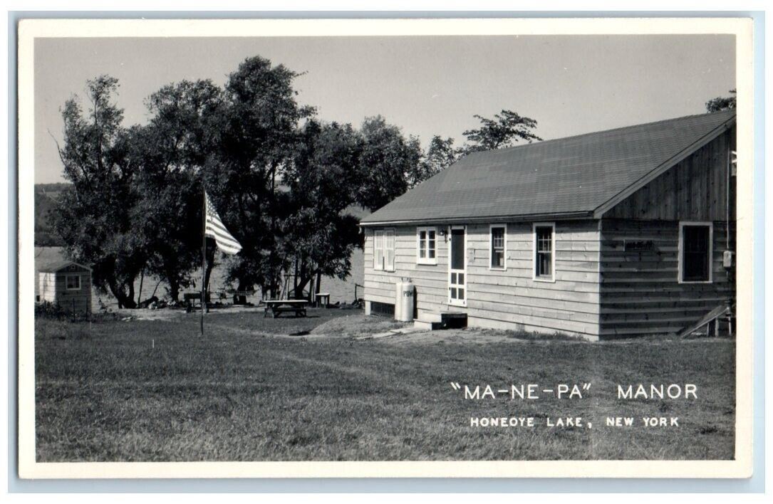 c1940\'s Ma-Ne-Pa Manor View Honeoye Lake New York NY RPPC Photo Postcard c1940\'s Ma-Ne-Pa Manor View Honeoye Lake New York NY RPPC Photo Postcard