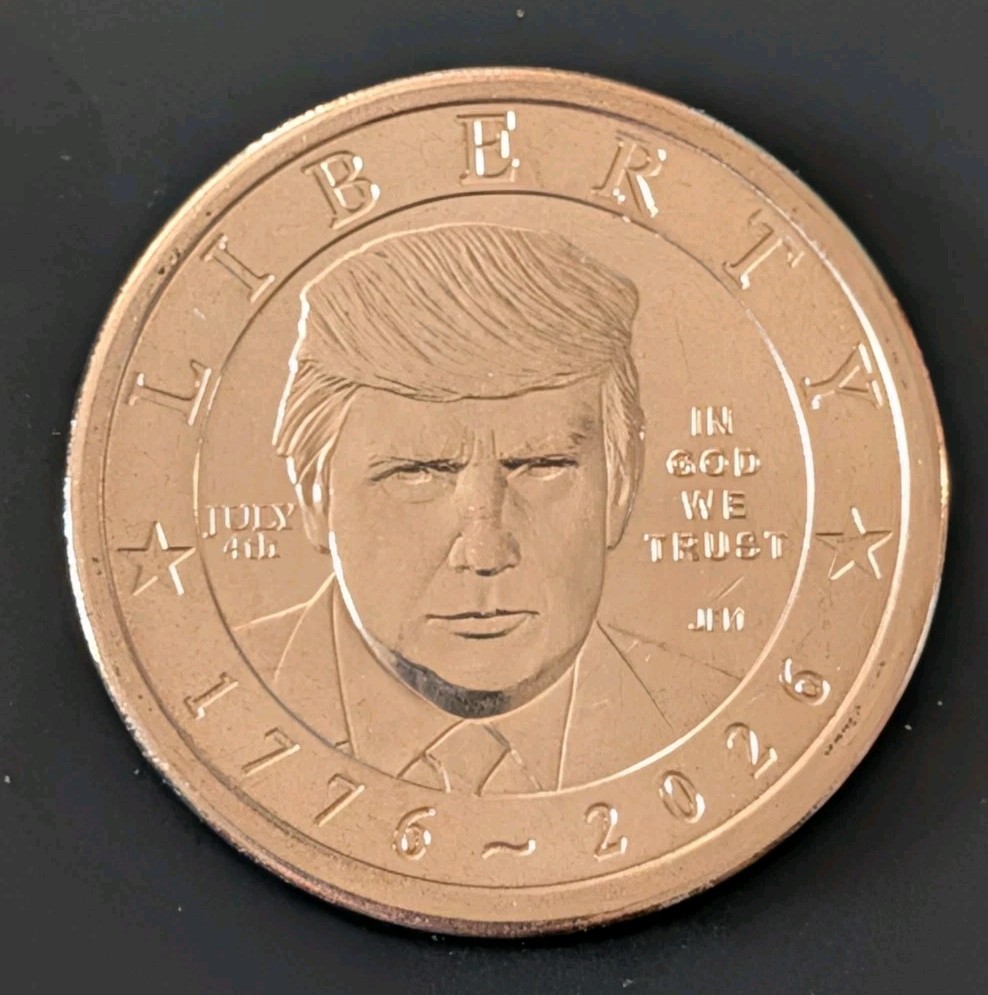 2026 Donald Trump $1 July 4th Privy Mark 250th Anniversary Coin In Hand 2026 Donald Trump $1 July 4th Privy Mark 250th Anniversary Coin In Hand