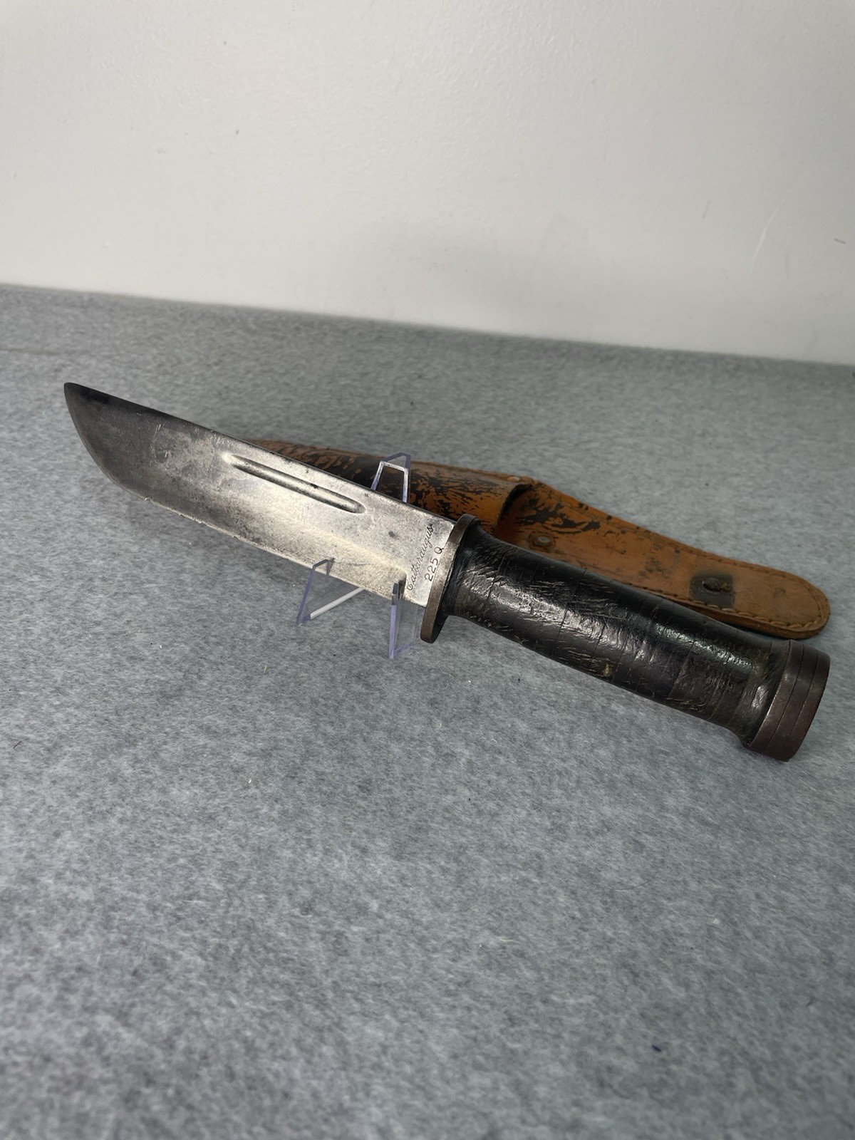 WWll US Cattaragus 225Q Quartermaster Fighting Knife with Sheath WWll US Cattaragus 225Q Quartermaster Fighting Knife with Sheath