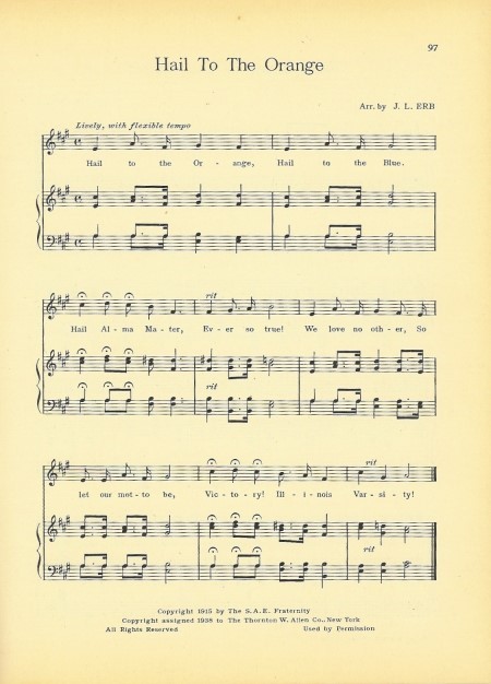UNIVERSITY OF ILLINOIS Songs c1941 Hail to the Orange PLUS We're Loyal To You
