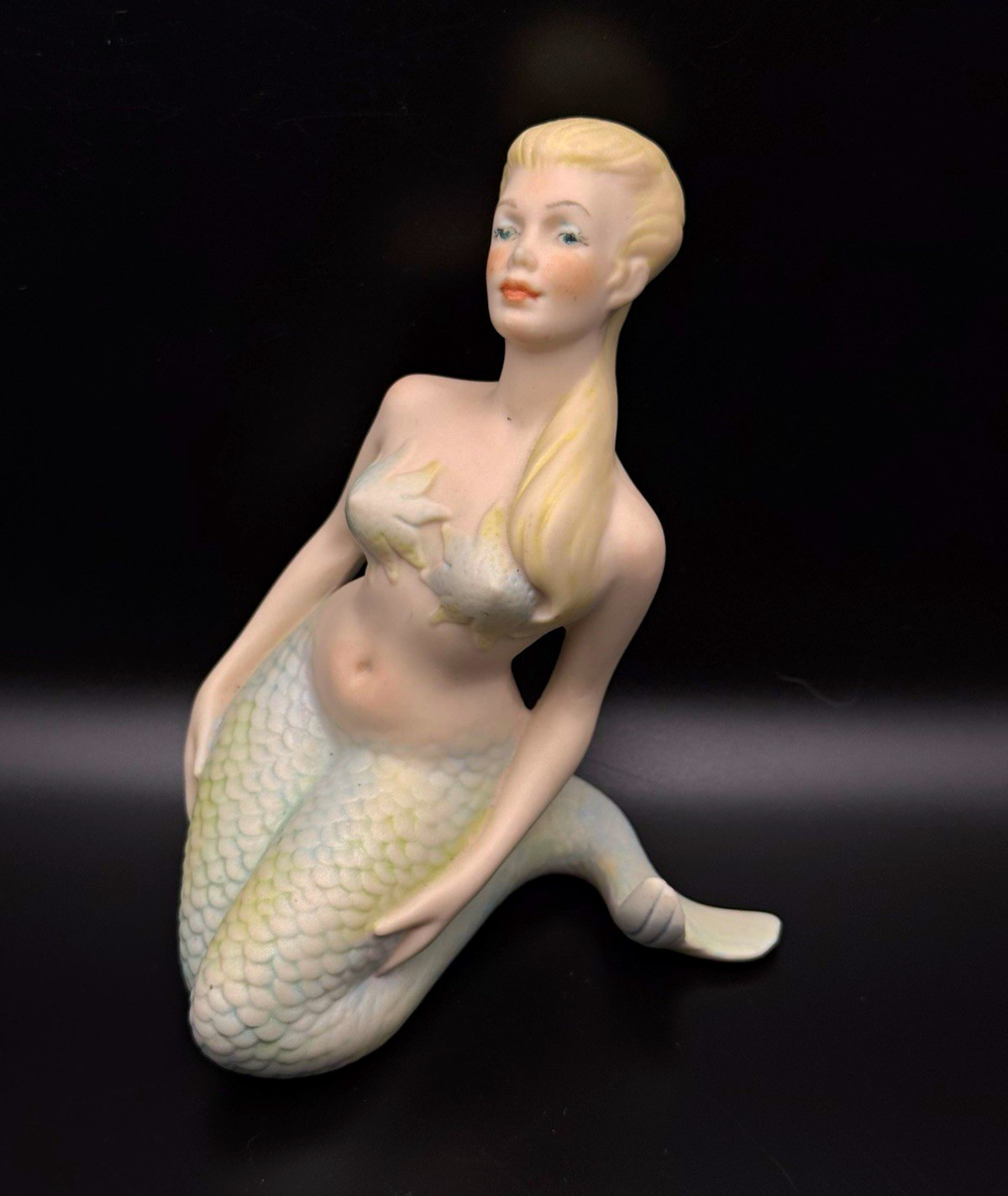 Vintage 1979 Hand Painted Ceramic Mermaid Figurine Signed B Forsythe Fantasy 5” Vintage 1979 Hand Painted Ceramic Mermaid Figurine Signed B Forsythe Fantasy 5”