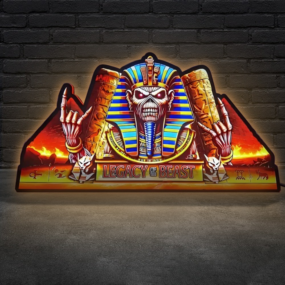 Iron Maiden Legacy of The Beast Pinball Topper 3d Printed Led Lightbox Decor--
