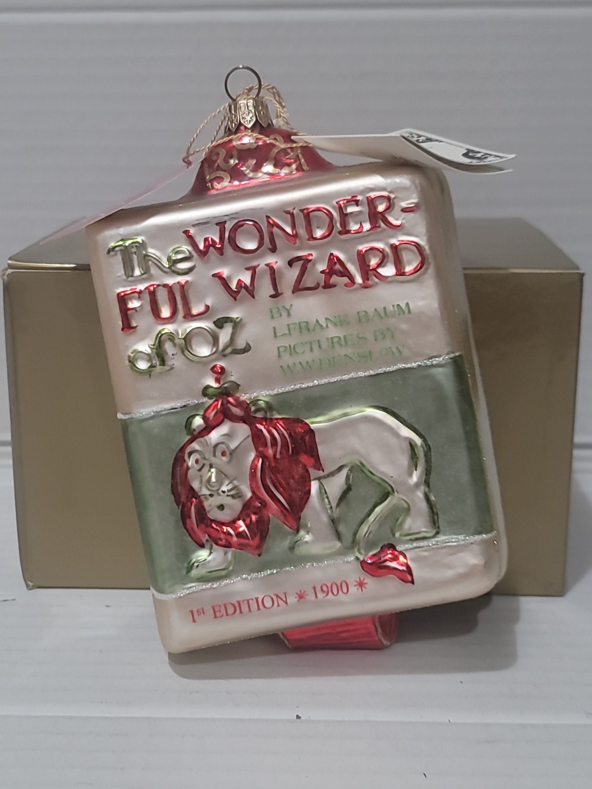Kurt S Adler Polonaise Glass Christmas Ornament The Wizard Of Oz - Book AP 1050