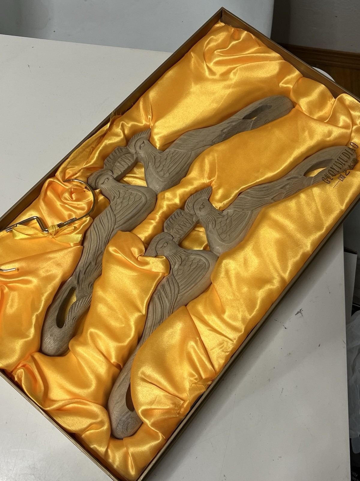 RARE Hand Carved Bird Decorative Clothes Hangers Yancheng Guoyi Crafts Co. RARE Hand Carved Bird Decorative Clothes Hangers Yancheng Guoyi Crafts Co.