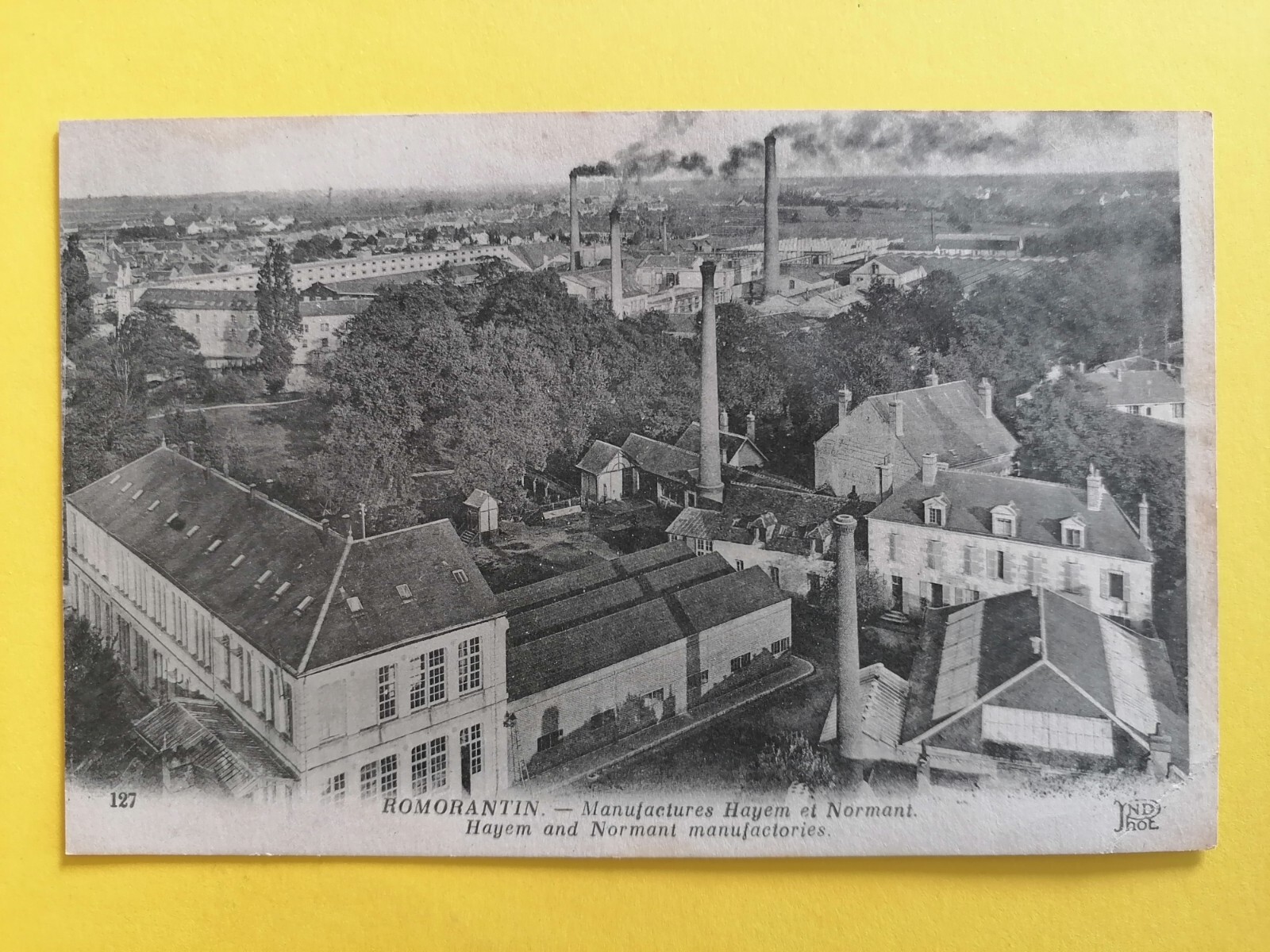 Old postcard 41 - ROMORANTIN LANTHENAY Loir et Cher FACTORIES MANUFACTURES HAYEM et NORMANT
