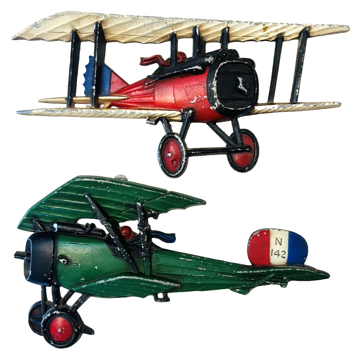 Vtg 1975/76 Homco Biplane WW2 War Airplane Metal Wall Decor USA Set of 2 Vtg 1975/76 Homco Biplane WW2 War Airplane Metal Wall Decor USA Set of 2