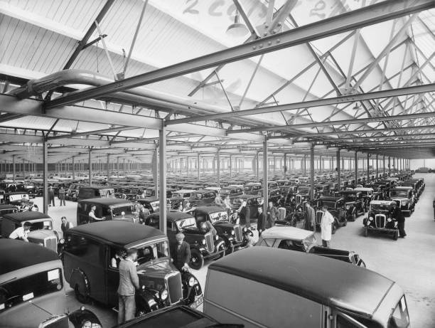 Despatch department at Morris Motors which holds about 1650 car- 1937 Old Photo
