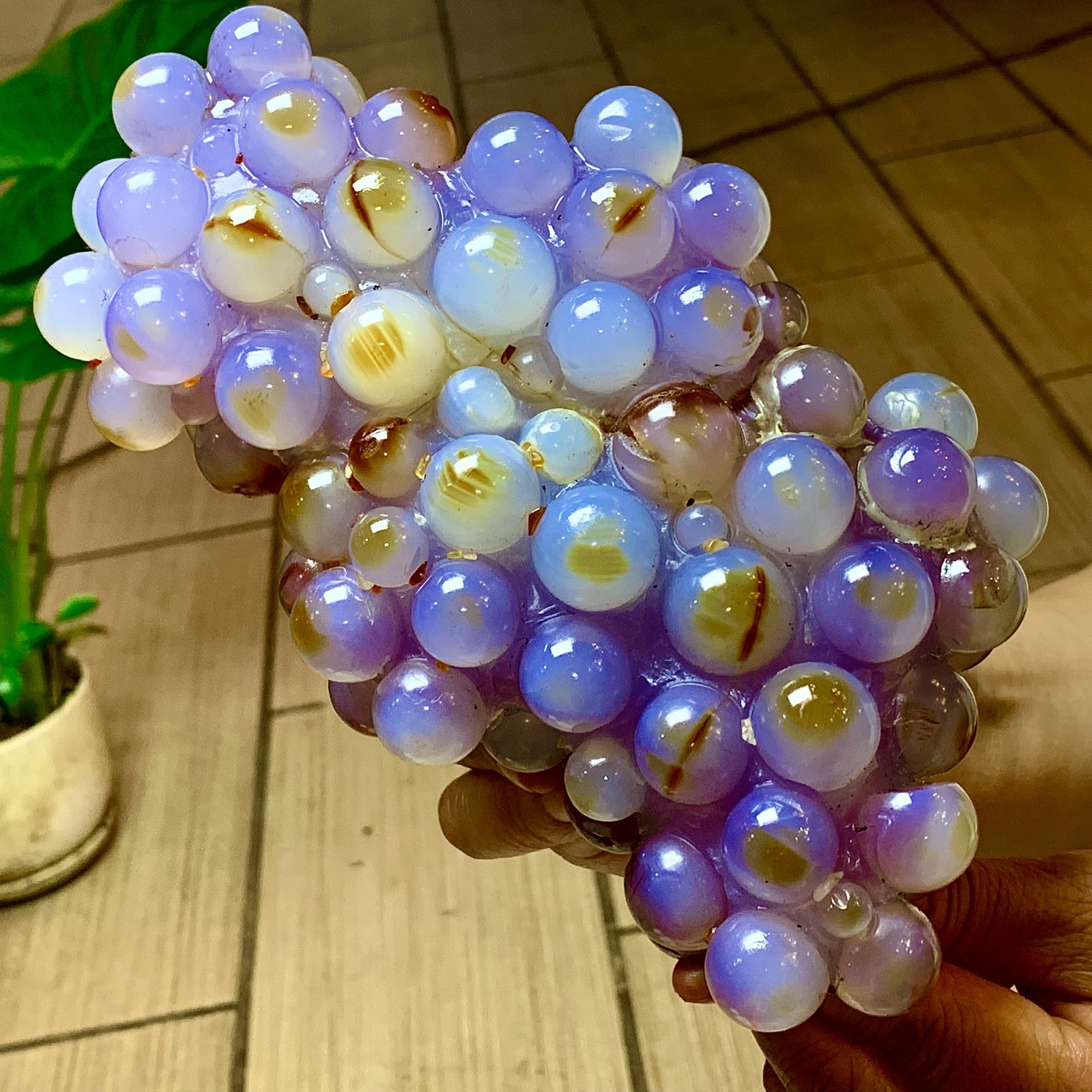 3.86LB Natural Gobi Agate Eye Agate grape shape Crystal Madagascar mineral