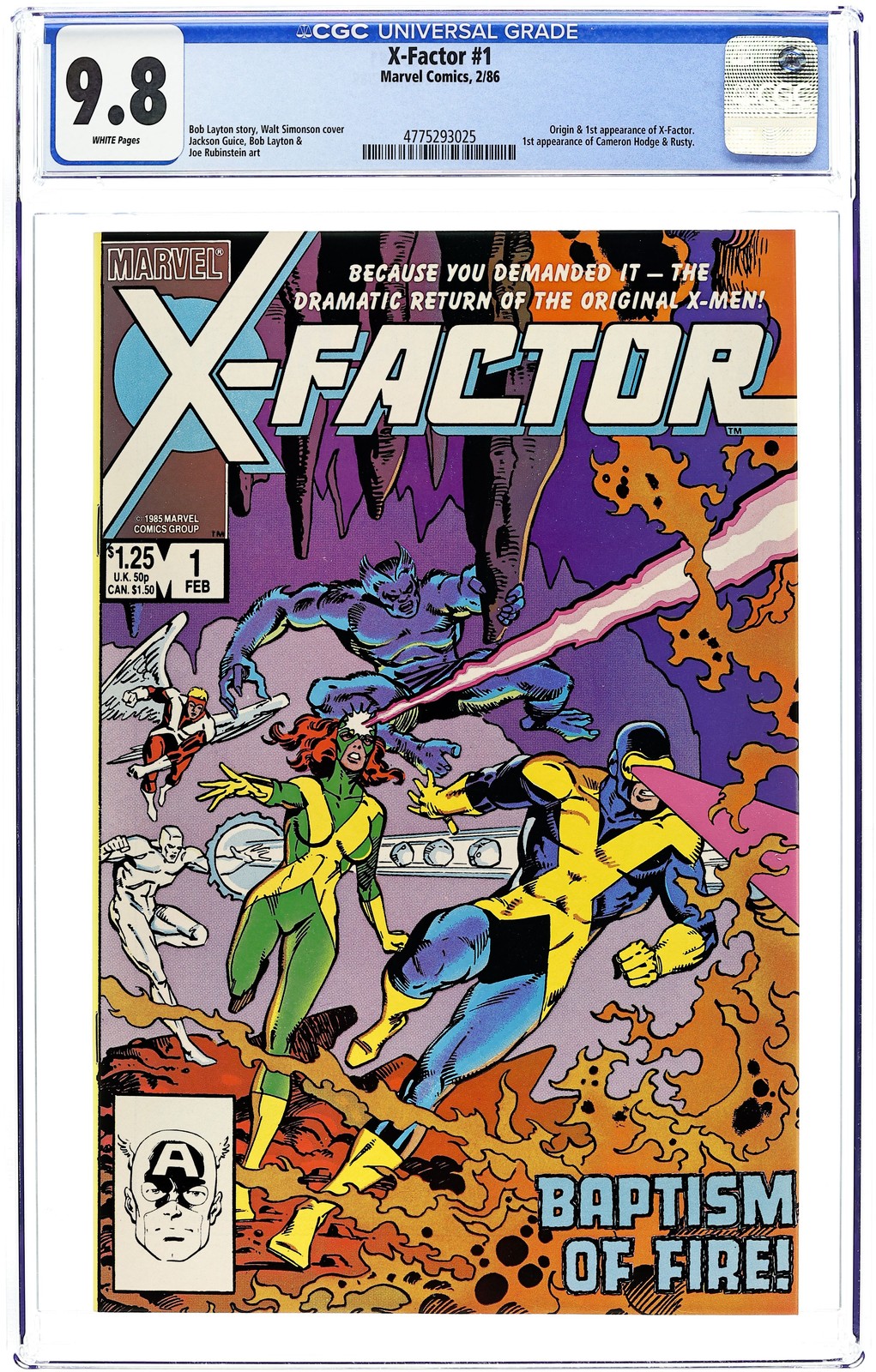 X-Factor 1D CGC 9.8 1986 4775293025 1st app. X-Factor