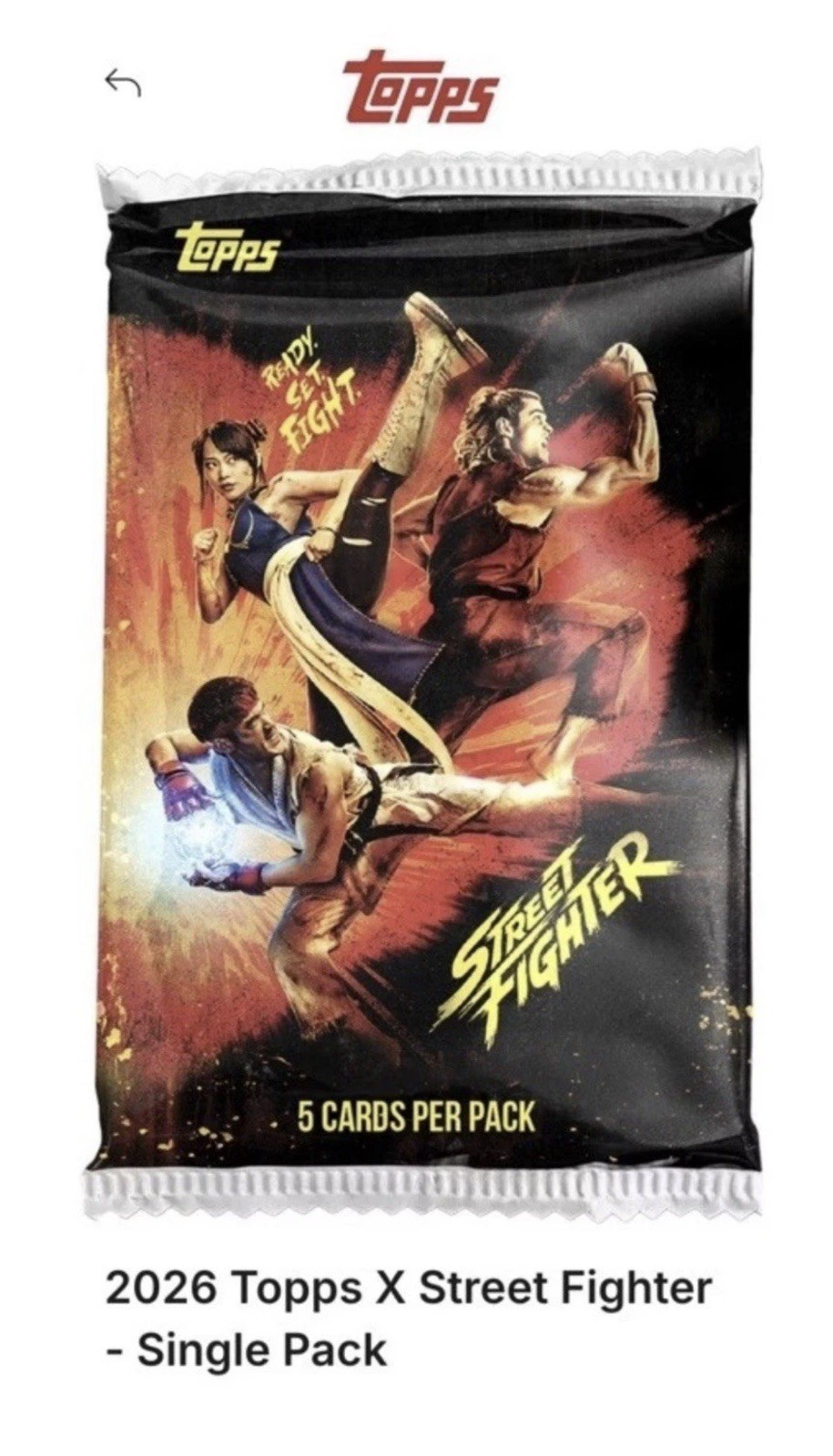 Topps 2026 Topps X Street Fighter Trading Card Single Pack - PRE SALE