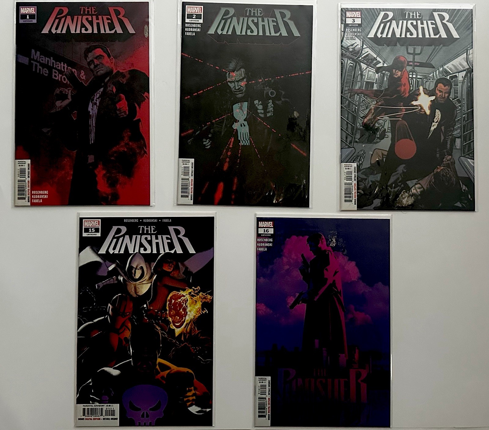 The Punisher (Vol 12) 1 , 2, 3, 15, 16 ( 2018) Marvel - 5 Issues The Punisher (Vol 12) 1 , 2, 3, 15, 16 ( 2018) Marvel - 5 Issues