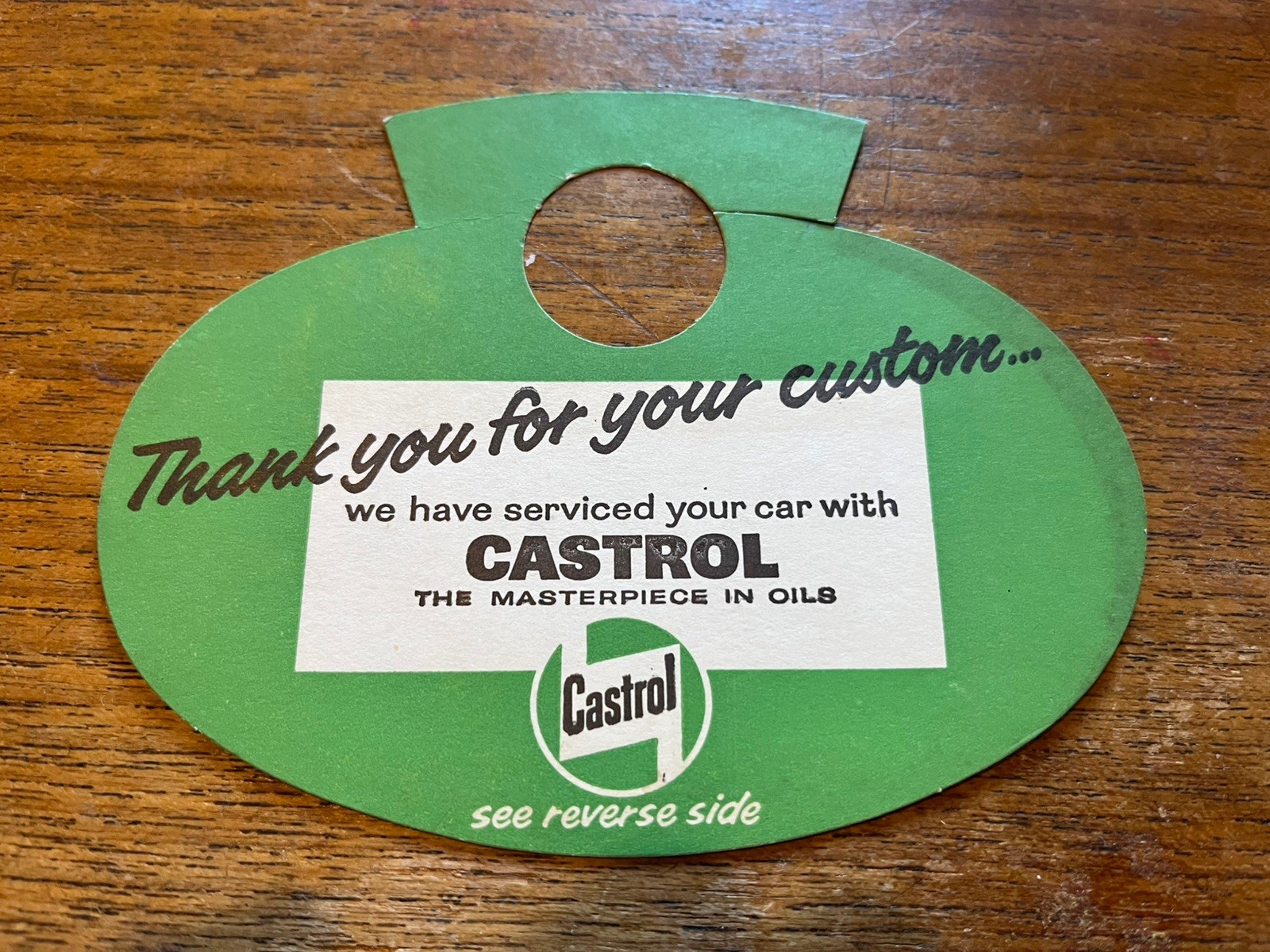 Vintage Original Castrol Mirror Hanger Advertising 1960s