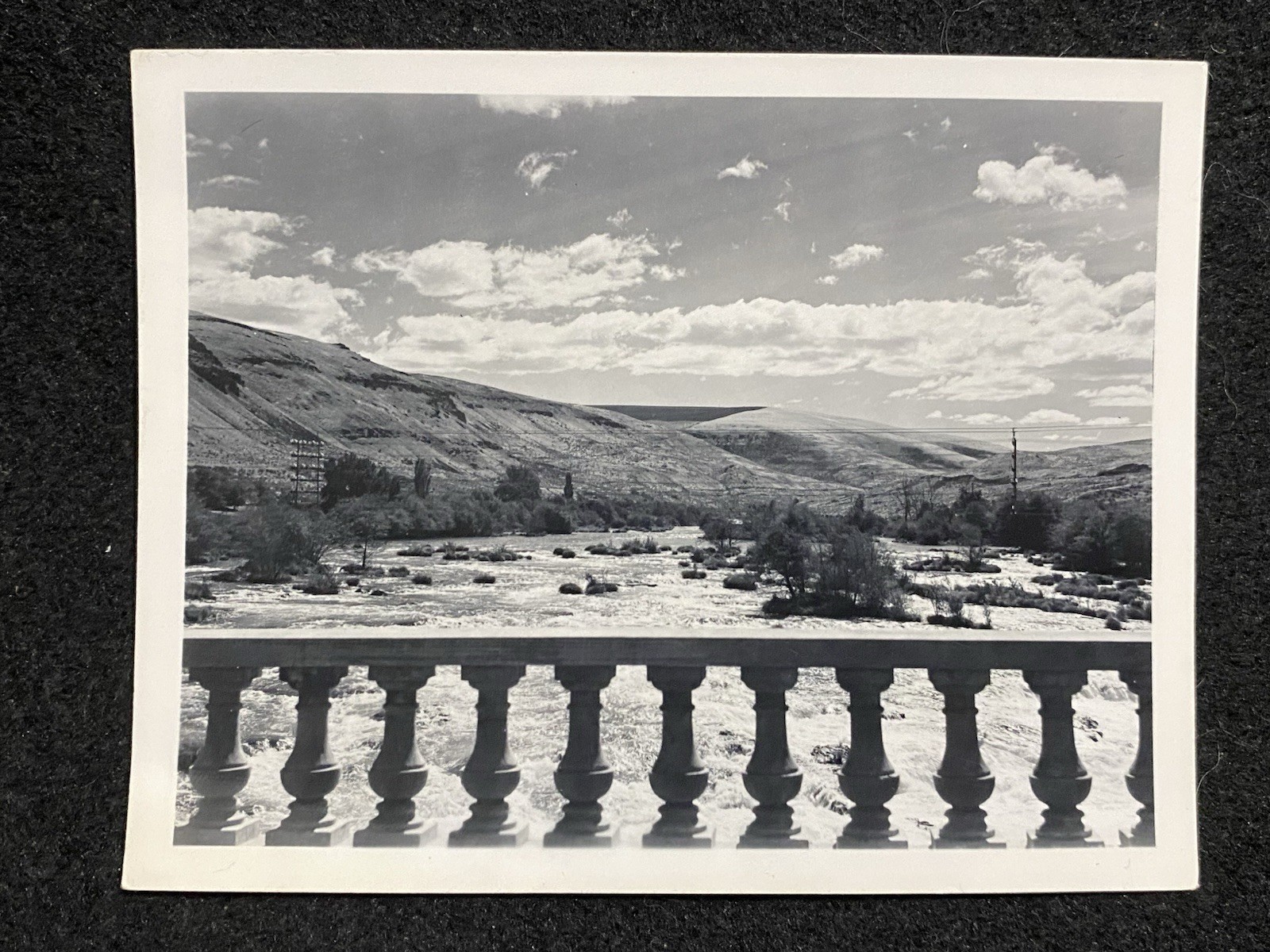 Deschutes River Oregon OR Bridge And Hills Antique Vintage Snapshot Photo