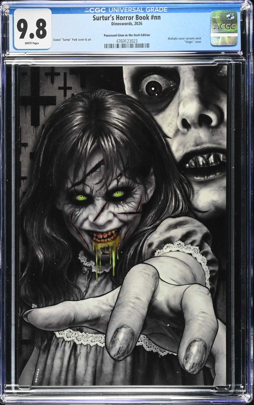 THE EXORCIST Homage CGC 9.8 *Surtur\'s Horror Book GLOW-IN-THE-DARK VARIANT* RARE