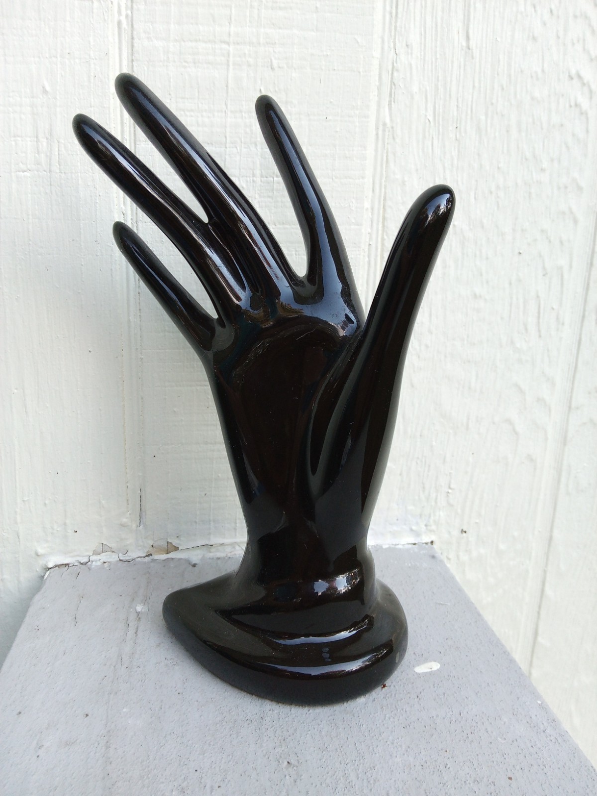 Vintage Ceramic Elegant Woman's Hand Black Spooky Decor MCM Ring Jewelry Holder Vintage Ceramic Elegant Woman's Hand Black Spooky Decor MCM Ring Jewelry Holder