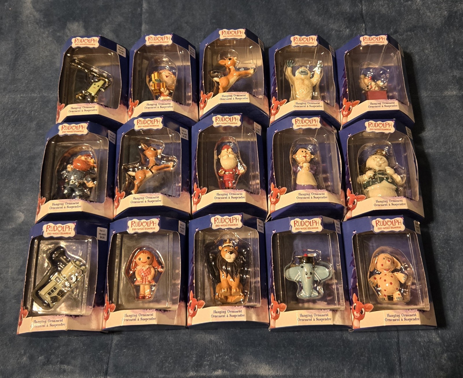 VTG 1992 Rudolph The Red Nosed Reindeer Holiday Ornaments Complete Set of 15 MIB