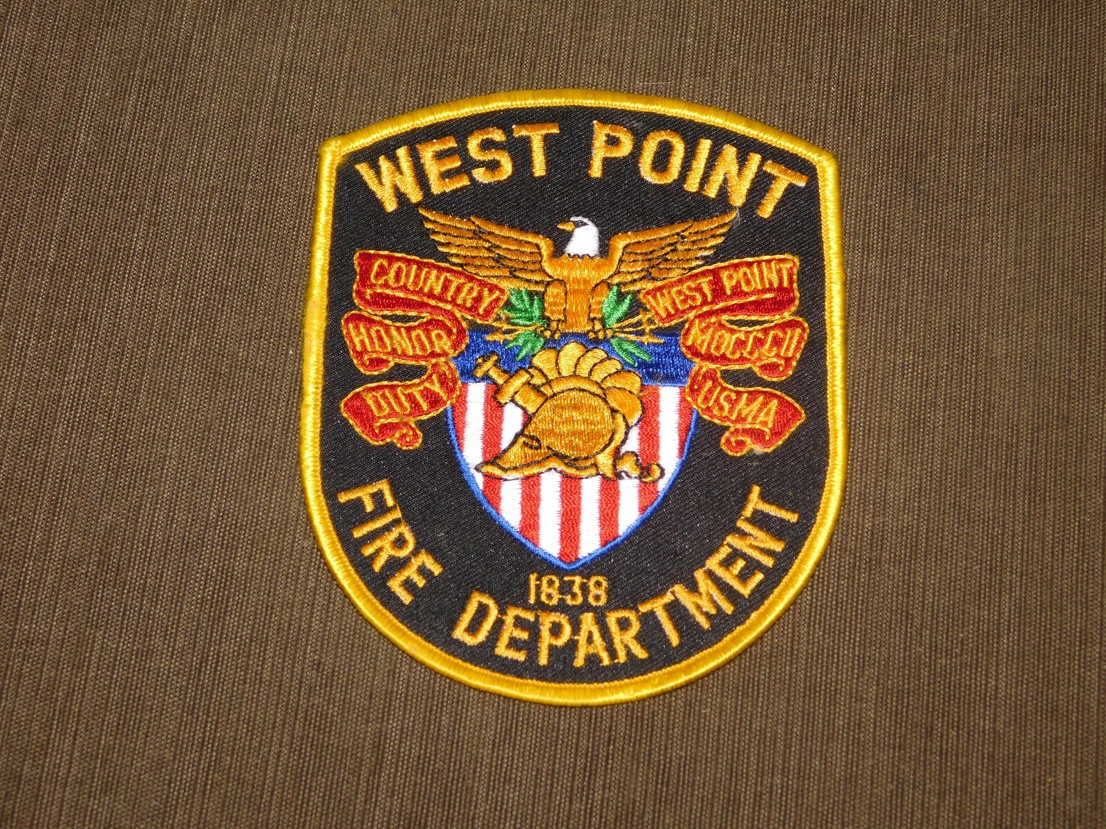 VINTAGE WEST POINT FIRE DEPARTMENT CLOTH PATCH NEW UNUSED