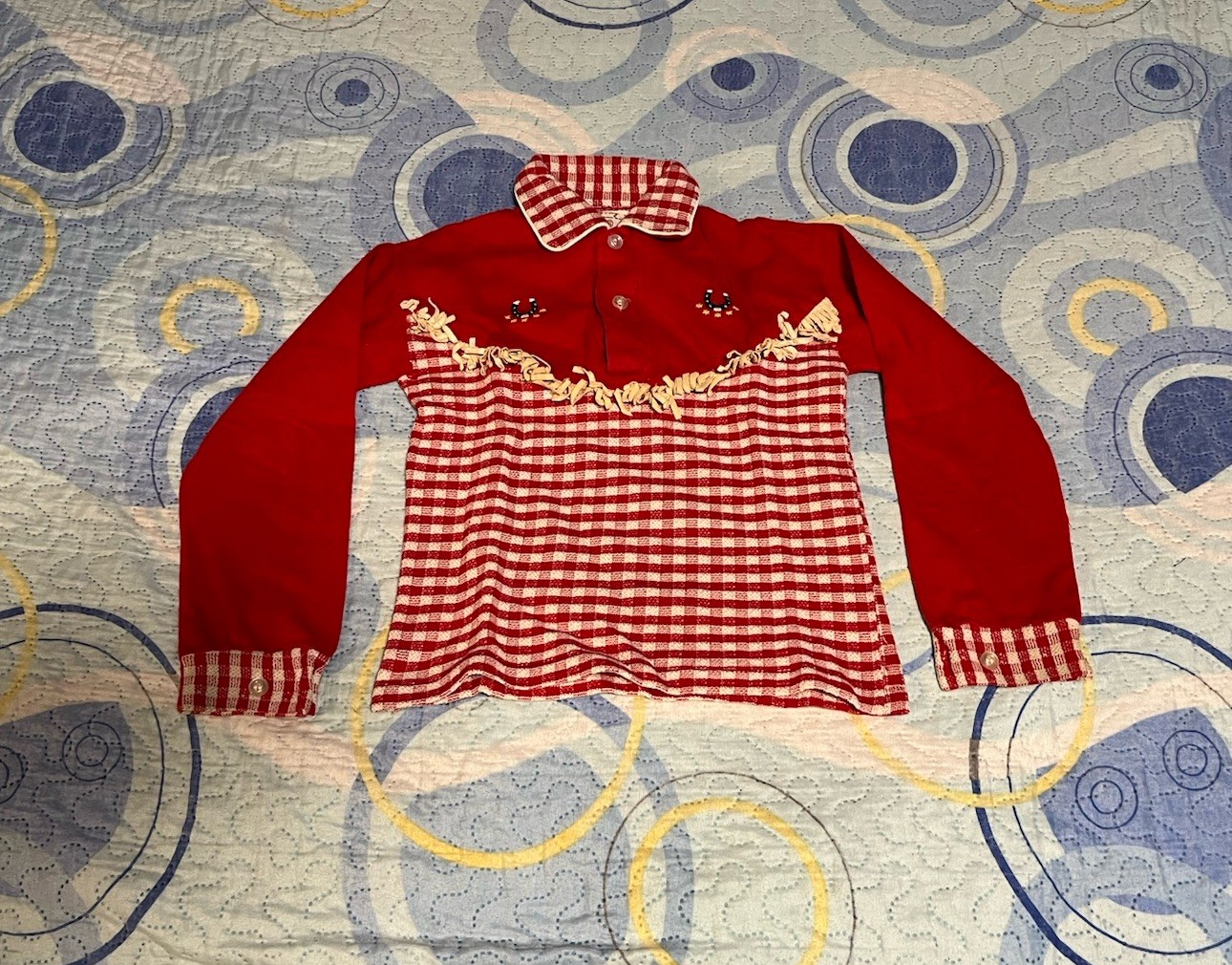 Vintage Roy Rogers & Trigger Rob Roy Childs Western Frontier Shirt Red Size 6 Vintage Roy Rogers & Trigger Rob Roy Childs Western Frontier Shirt Red Size 6