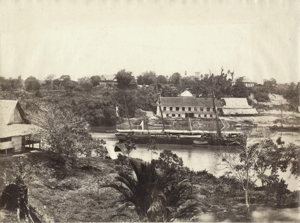 c.1870  PHOTO SE ASIA BORNEO MALAYSIA SARAWAK SHIP - LARGE