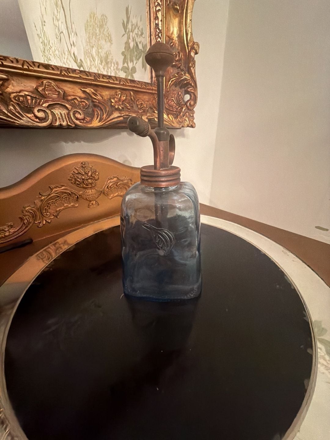 Vintage Blue Glass Plant Mister Spray Bottle Vintage Blue Glass Plant Mister Spray Bottle