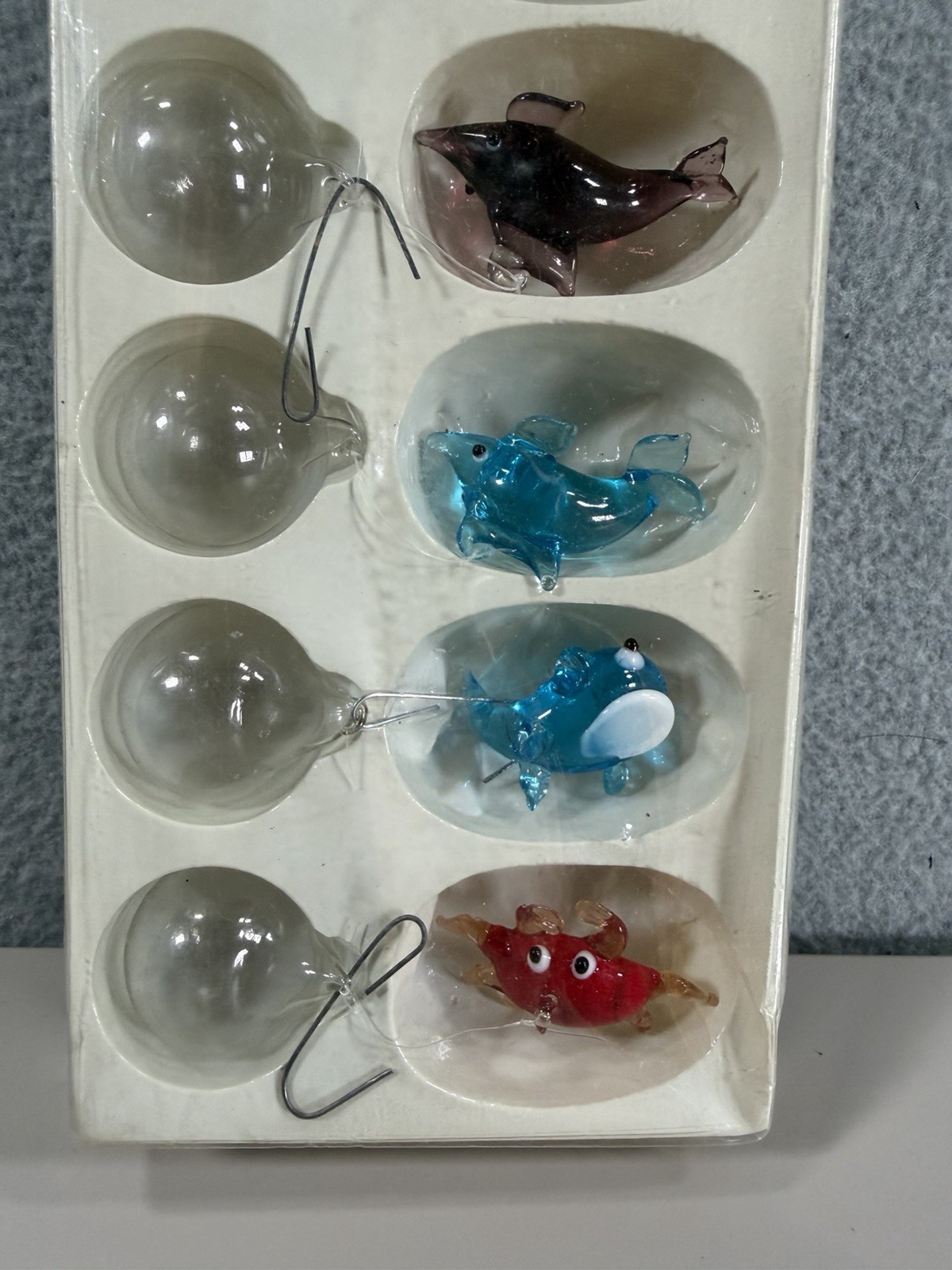 Vintage Ganz Whales & Dolphins w/ Bubbles Blown Glass Floating Tropical Lot of 4 Vintage Ganz Whales & Dolphins w/ Bubbles Blown Glass Floating Tropical Lot of 4