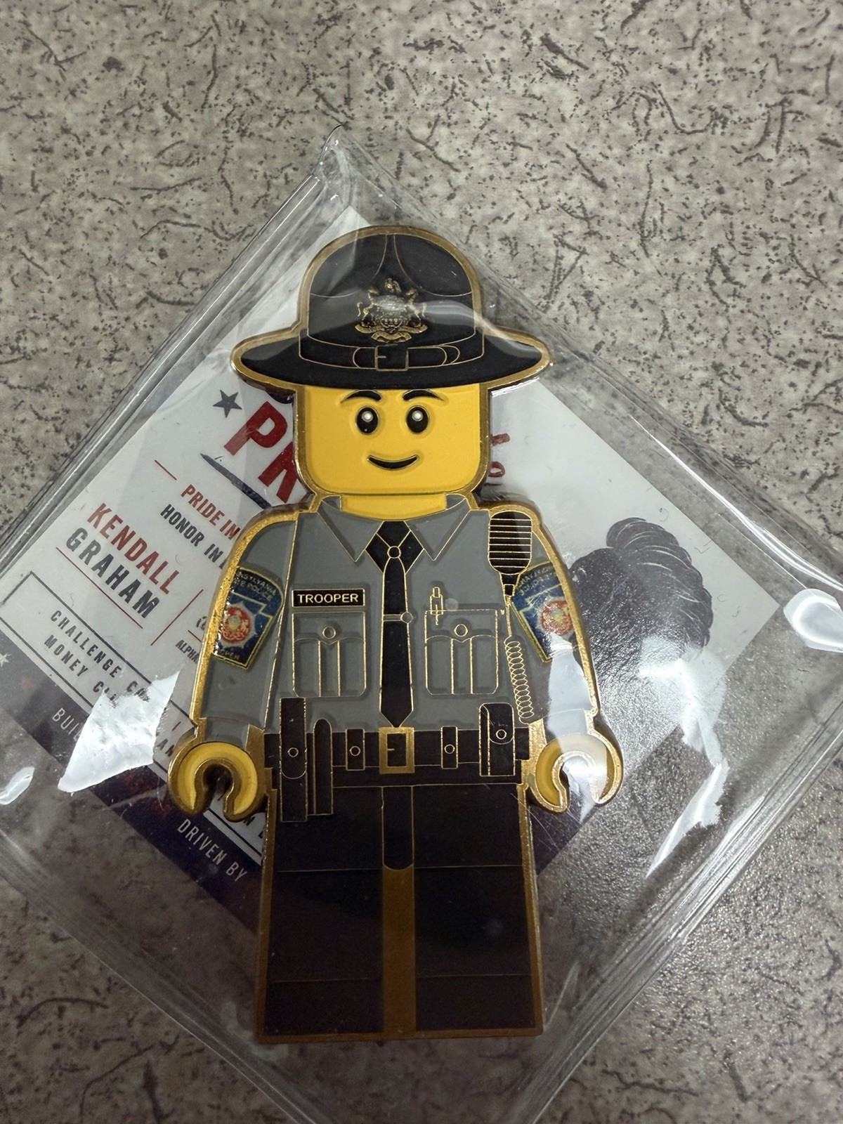 Pennsylvania State Police PSP Trooper Minifigure Challenge Coin