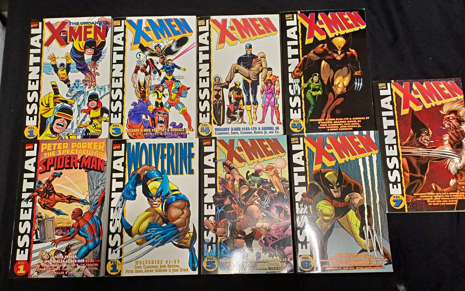 Marvel Comics Essential Lot Of 9 w/  X-MEN / Wolverine & Spider-Man
