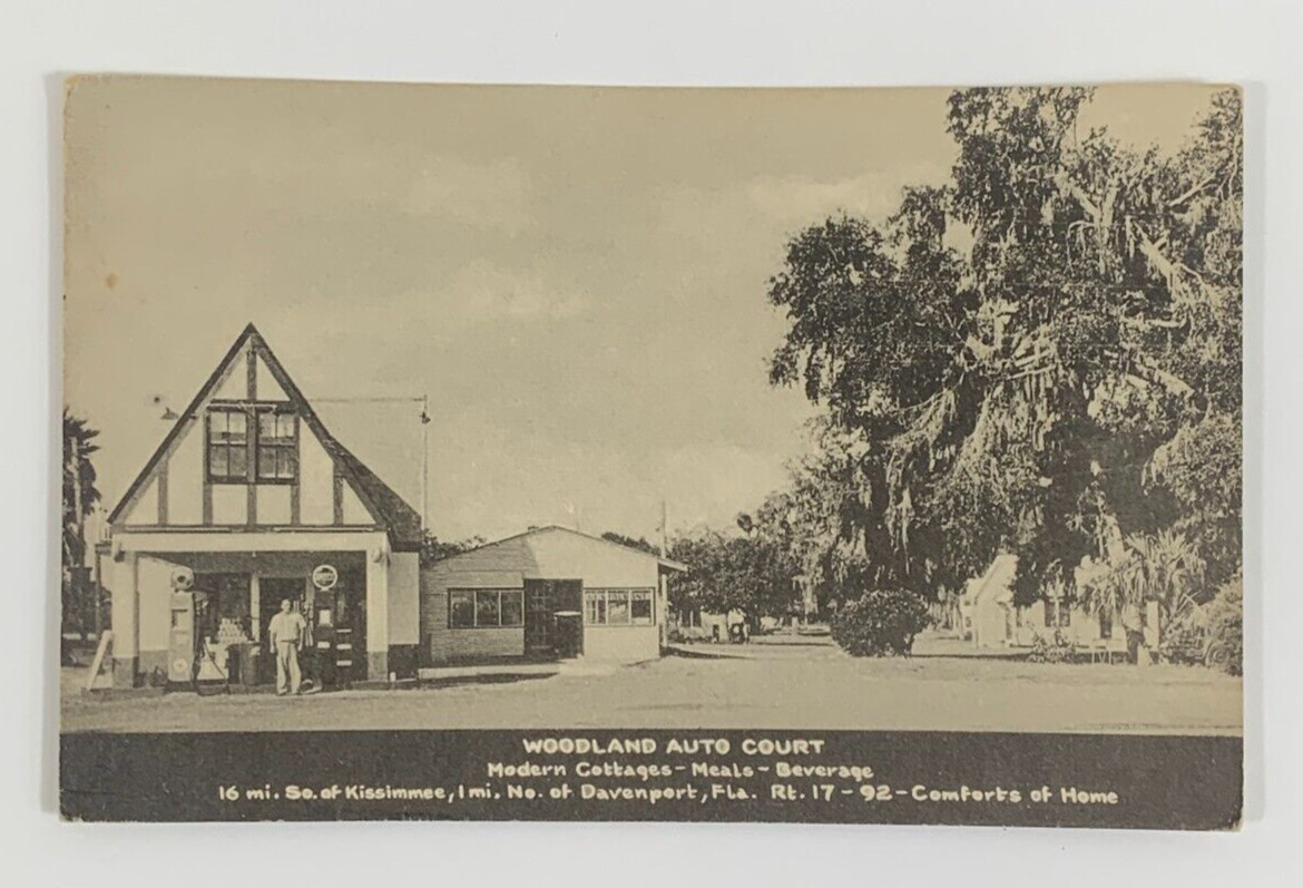 Woodland Auto Court Davenport Florida Postcard Unposted