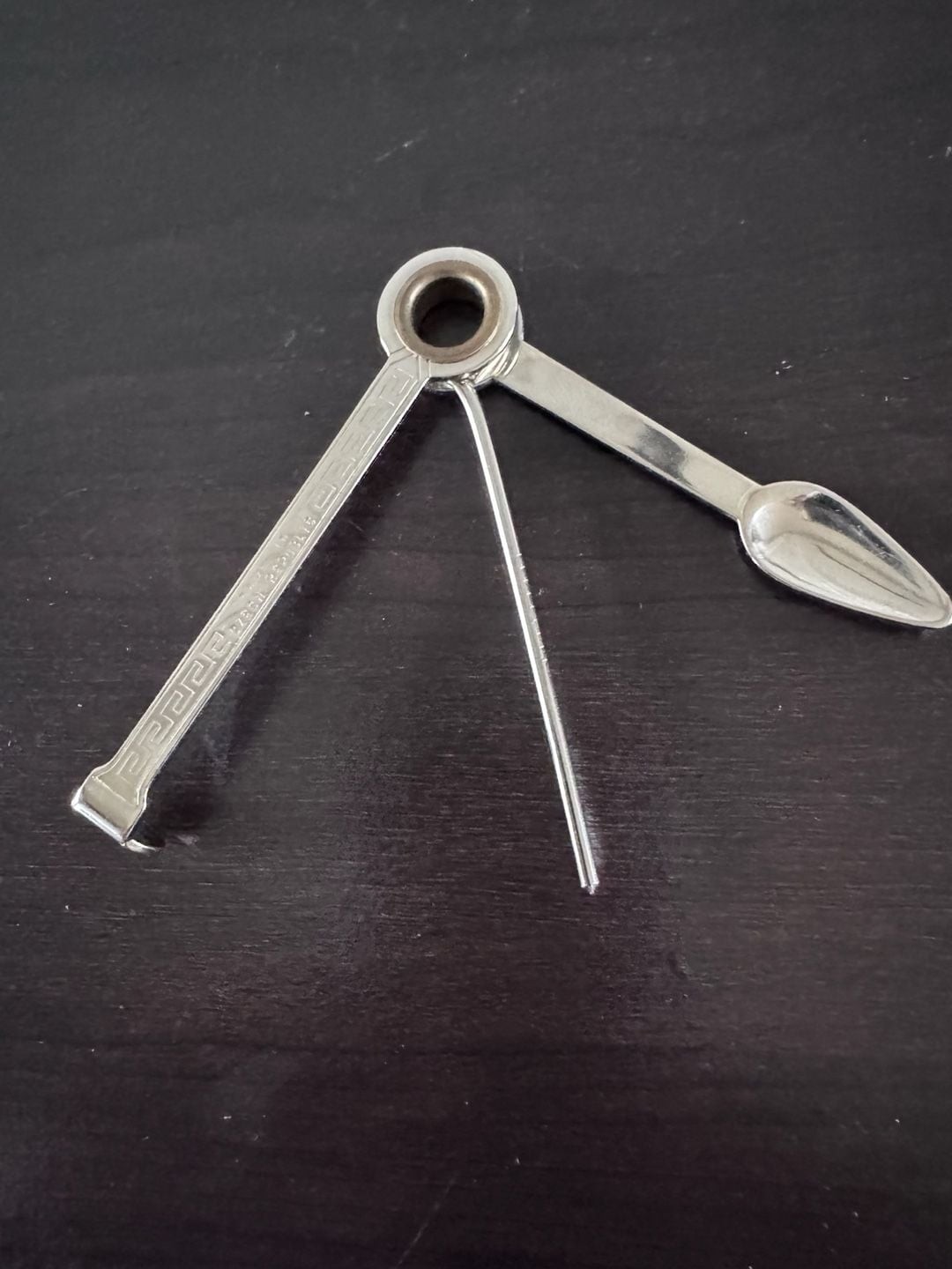 Vintage Czech Pipe Tamper Scraper And Cleaner 3-in-1 Tool Greek Key
