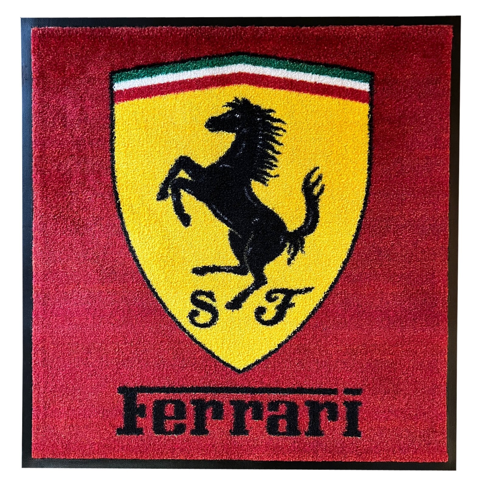 Ferrari Shield Floor Door Garage Mat, Large 3x3 Ferrari Shield Floor Door Garage Mat, Large 3x3