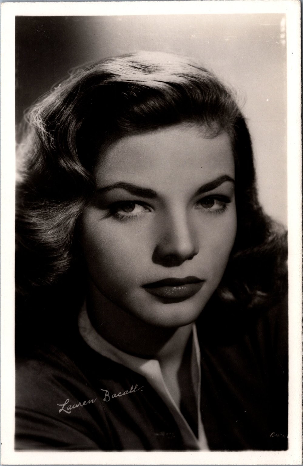 Lauren Bacall Portrait RPPC Vintage Real Photo Postcard Hollywood Starlet