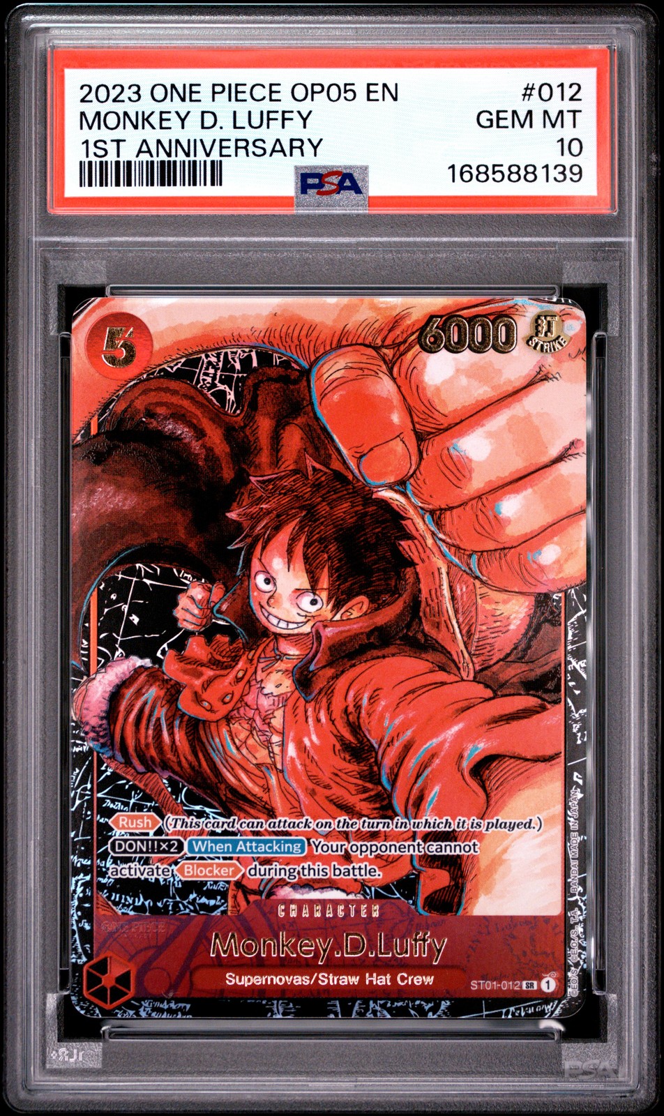 2023 ONE PIECE OP05-AWAKENING OF THE NEW ERA #012 MONKEY D. LUFFY PSA 10
