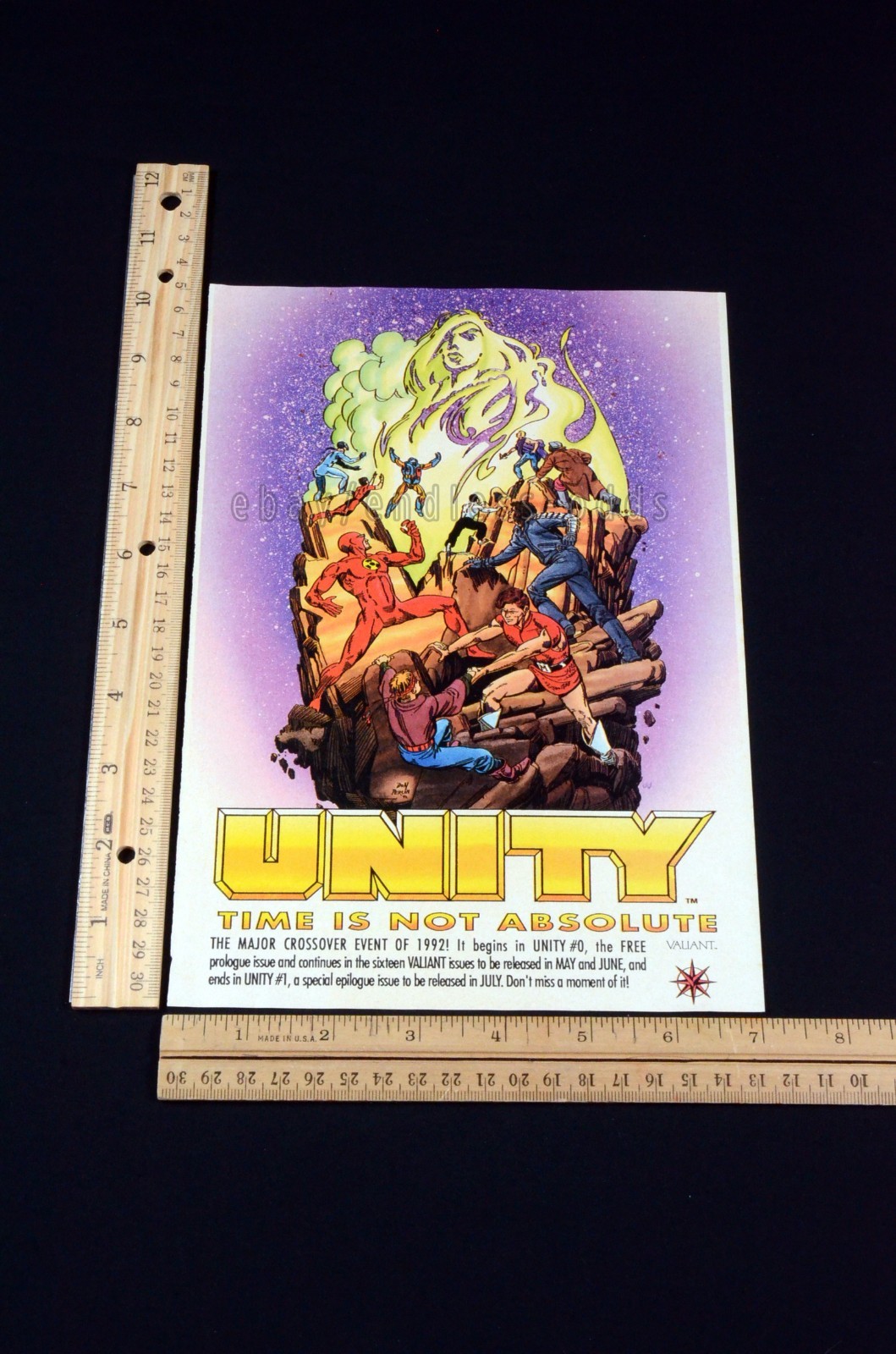 1992 Valiant Comics Unity Magazine Page Print Ad Poster 1990s 90s Vintage