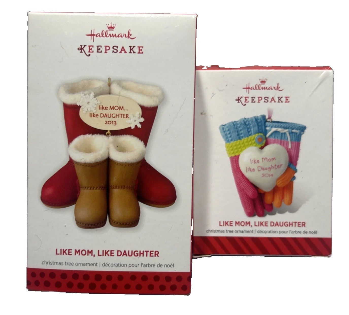 NIB Hallmark Keepsake Christmas Ornament 2013-2014 Set/2 Like Mom Like Daughter 