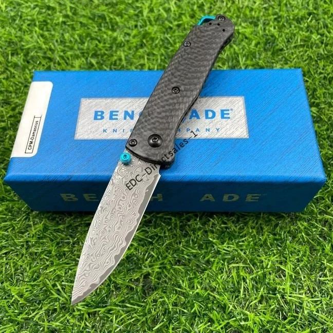 Benchmade 535-3 Bugout CPM Damascus Carbon Fiber AXIS Lock EDC Knife