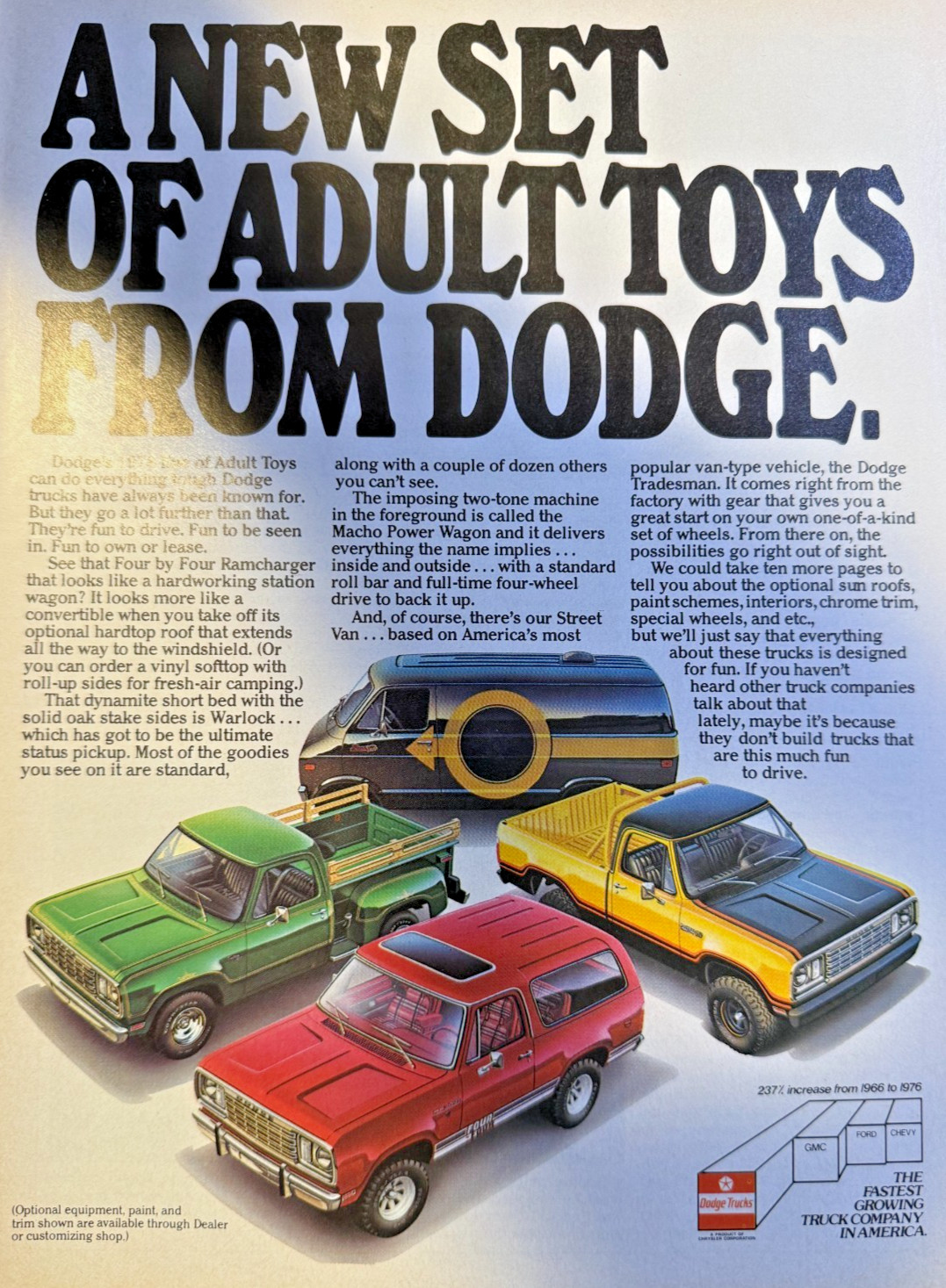 Vintage Magazine Advertisement 1978 Dodge Vans & Truck A New Set Of Adult Toys Vintage Magazine Advertisement 1978 Dodge Vans & Truck A New Set Of Adult Toys