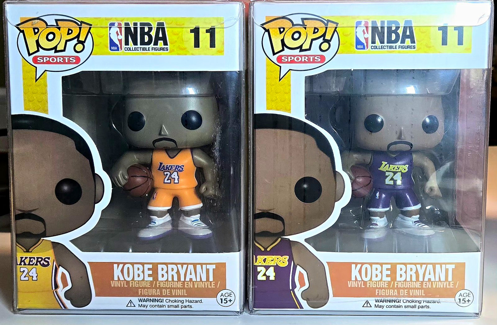 Funko Pop Kobe Bryant #11 Vinyl Figures Purple And Yellow with Protector Perfect