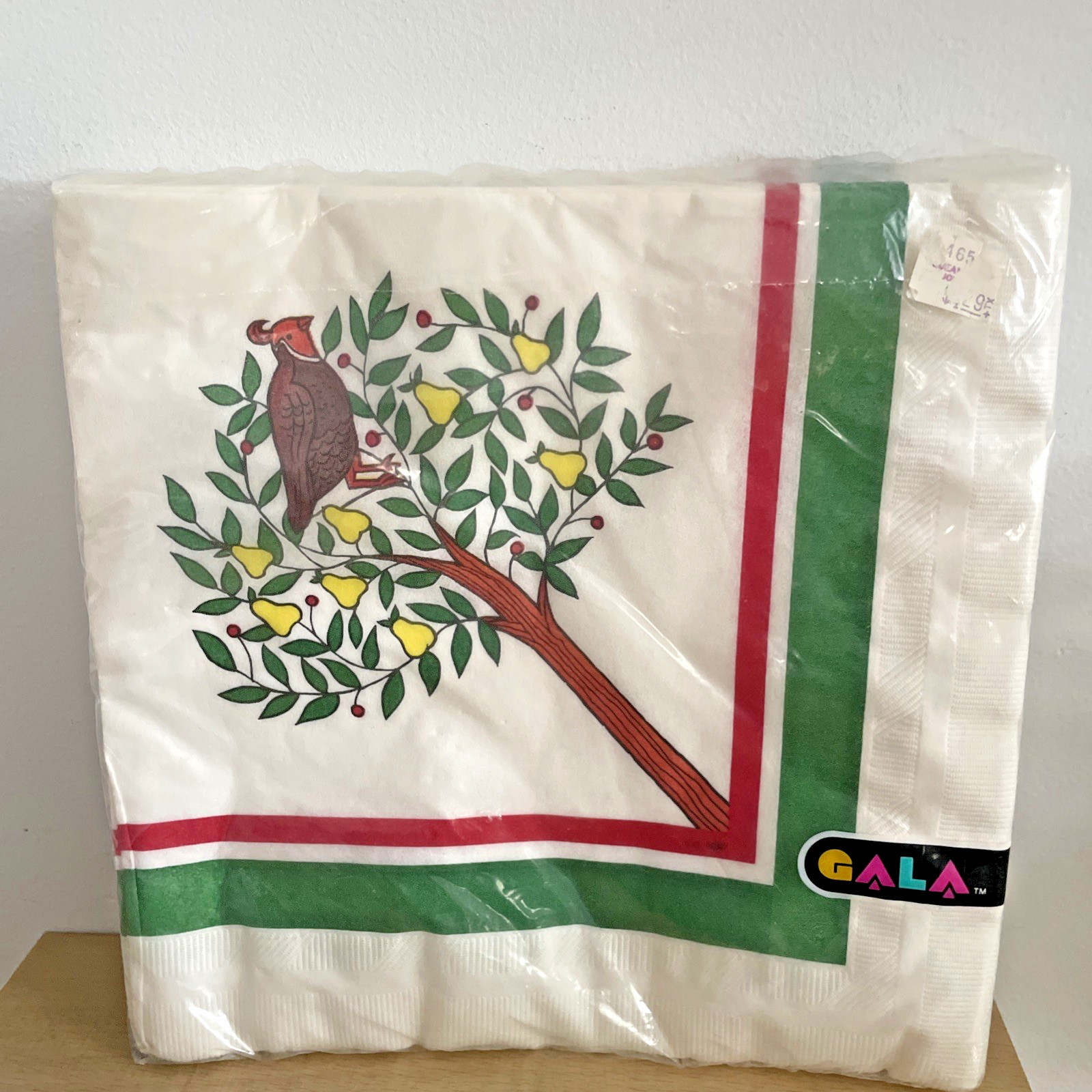 New Vintage GALA Christmas Dinner Napkins Sealed 16 pcs Partridge in a Pear Tree