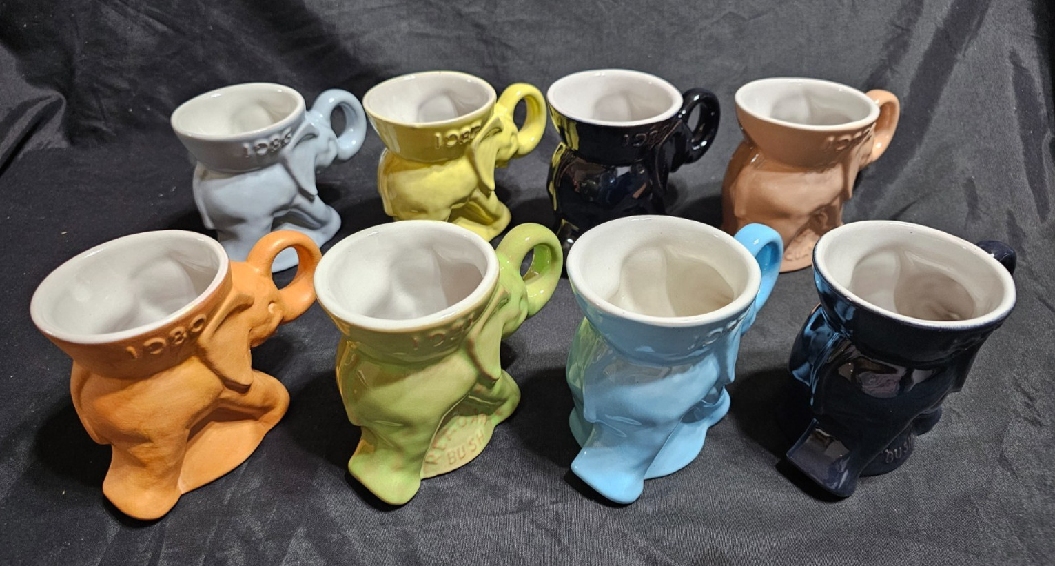 Frankoma Pottery Republican GOP Elephant Mugs 1980, 81, 82, 85, 86, 87, 88, 89 Frankoma Pottery Republican GOP Elephant Mugs 1980, 81, 82, 85, 86, 87, 88, 89