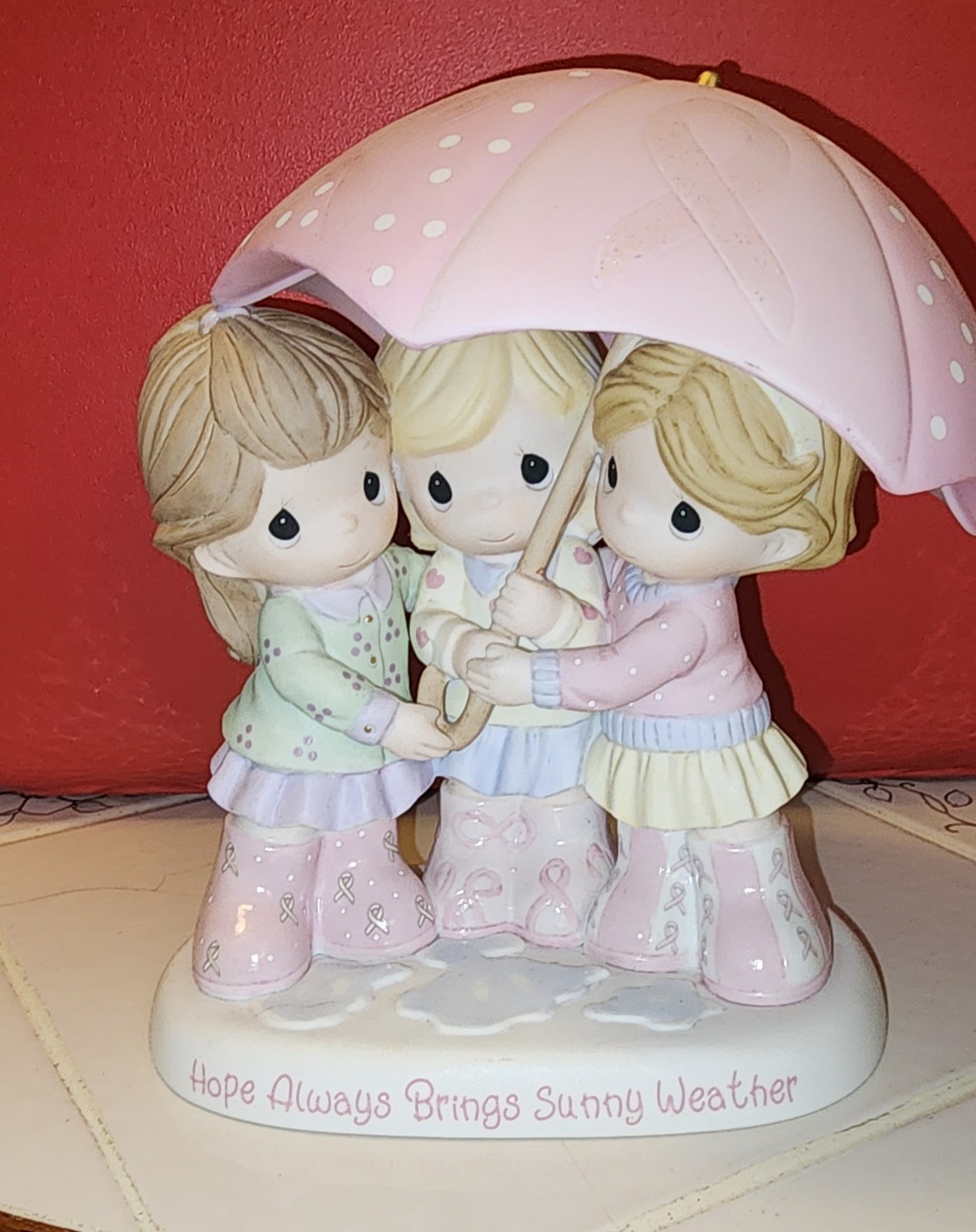 *RARE*Precious Moments Breast Cancer Awareness Hope Always Brings Sunny Weather *RARE*Precious Moments Breast Cancer Awareness Hope Always Brings Sunny Weather