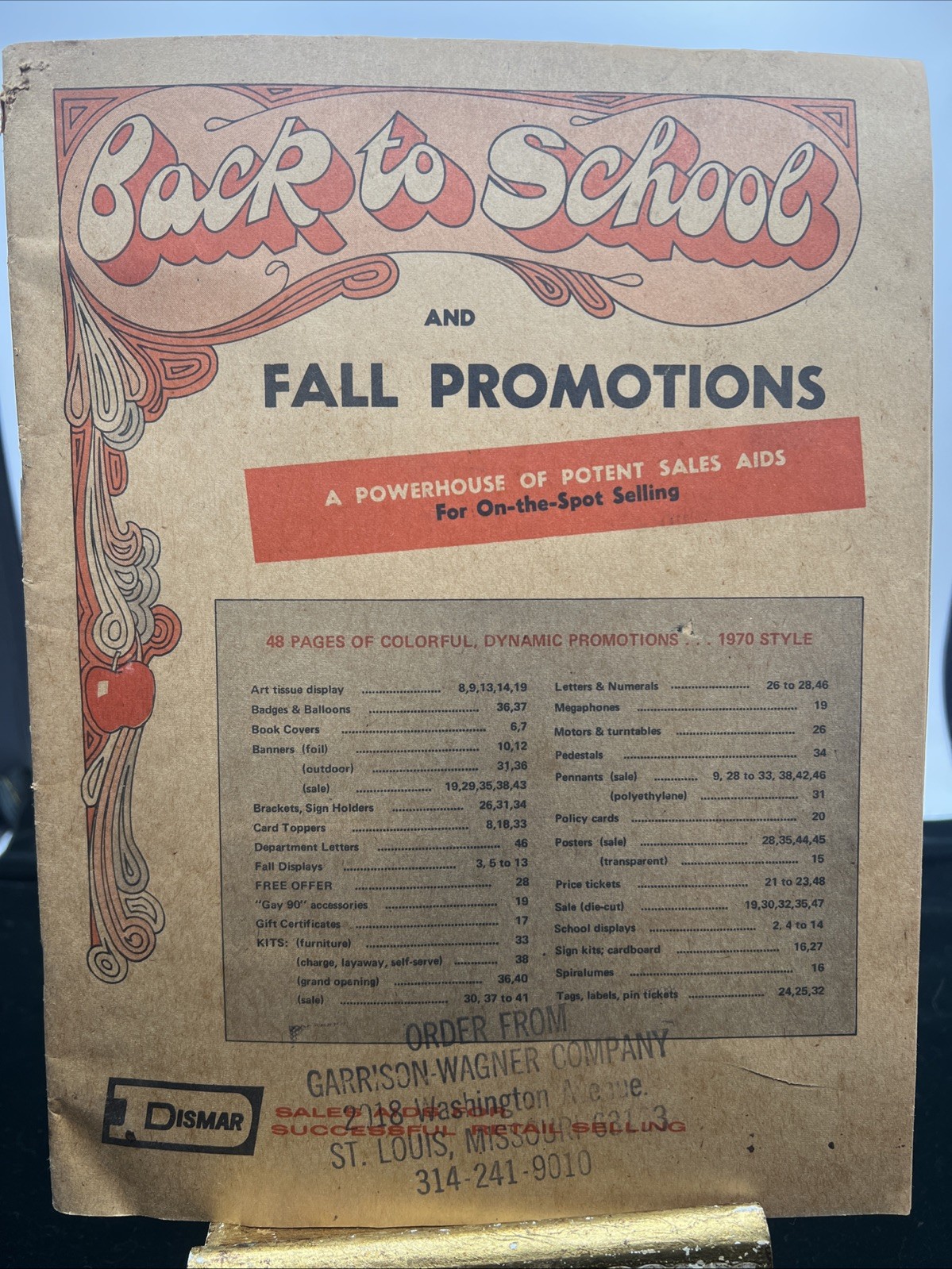 1970 Garrison Wagner Dismar Back To School Fall Promotion Catalog Vtg Signs