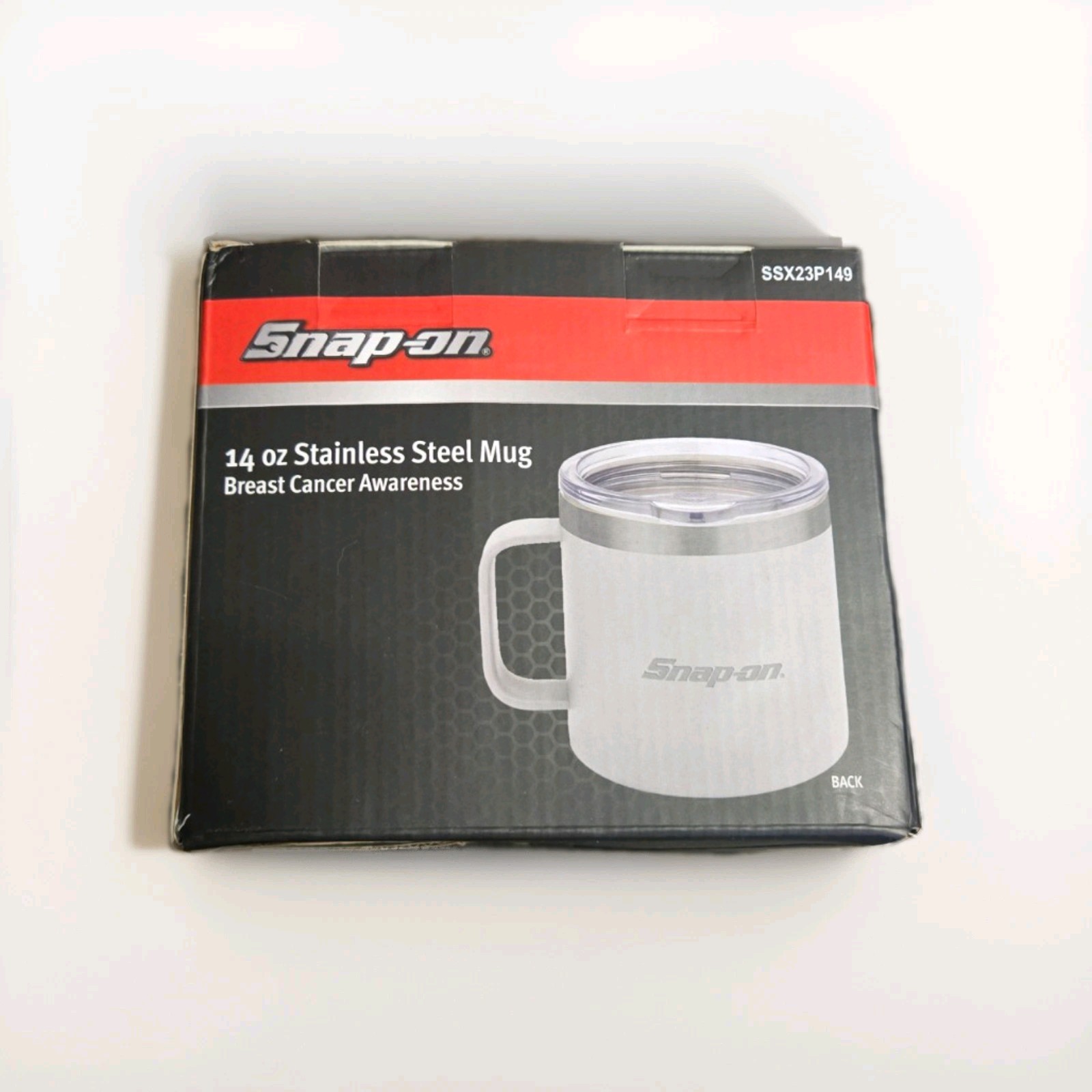 NEW Snap On Tools Breast Cancer Awareness 14 Oz Stainless Steel Mug NEW Snap On Tools Breast Cancer Awareness 14 Oz Stainless Steel Mug